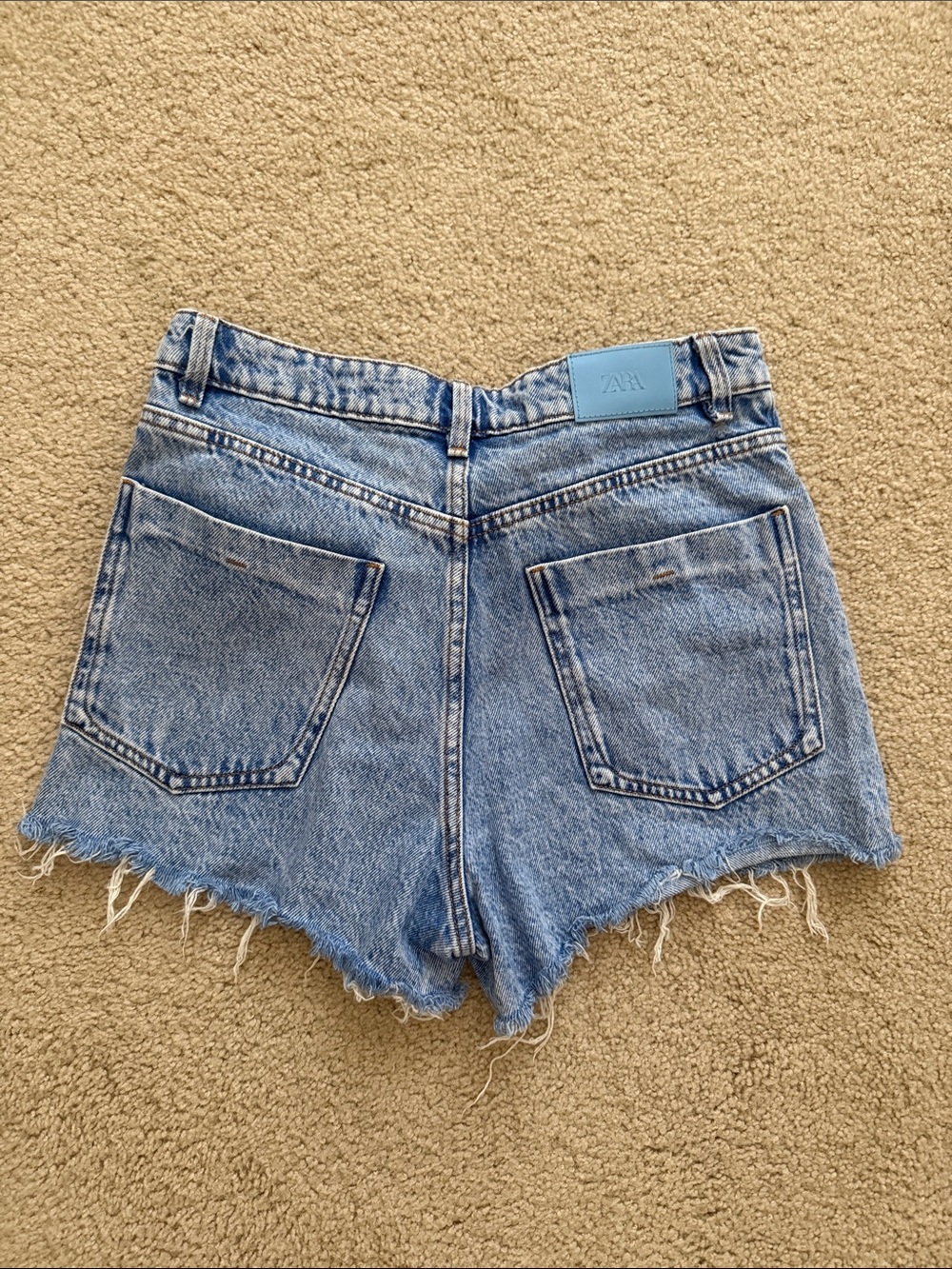 ZARA Light Blue Distressed Denim Cutoff Shorts